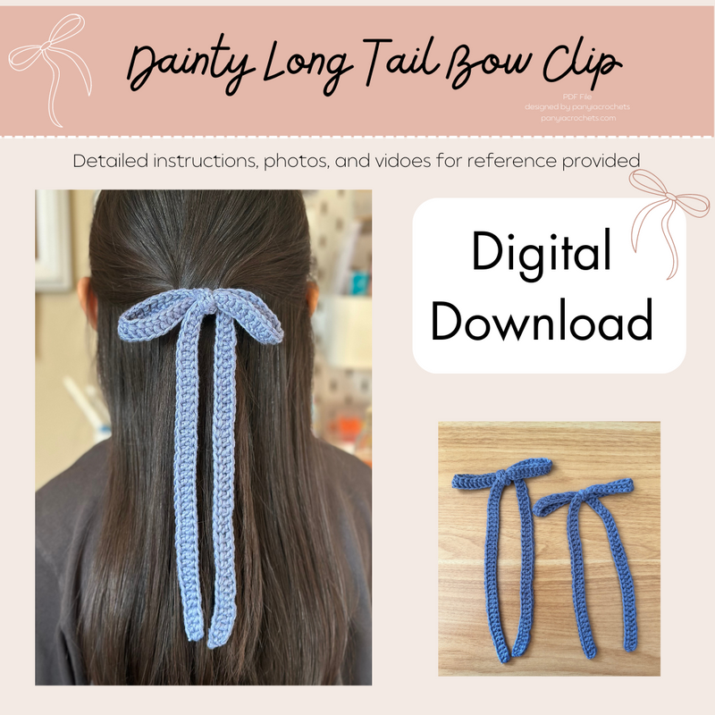 Dainty Long Tail Bow Clip Crochet Pattern