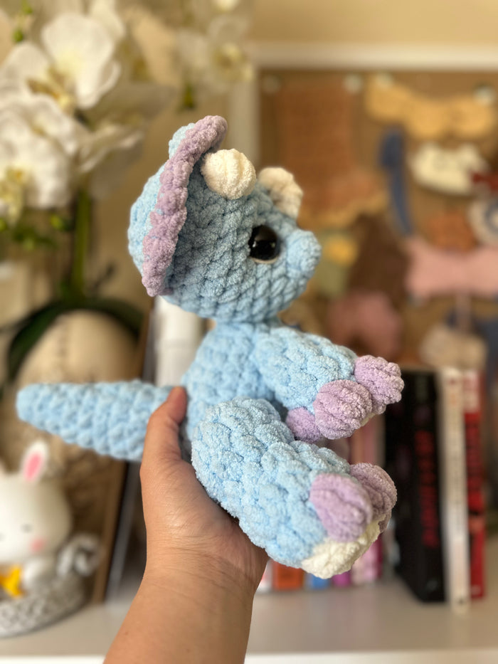 Bitty the Blue Tricerotop Dino Plushie