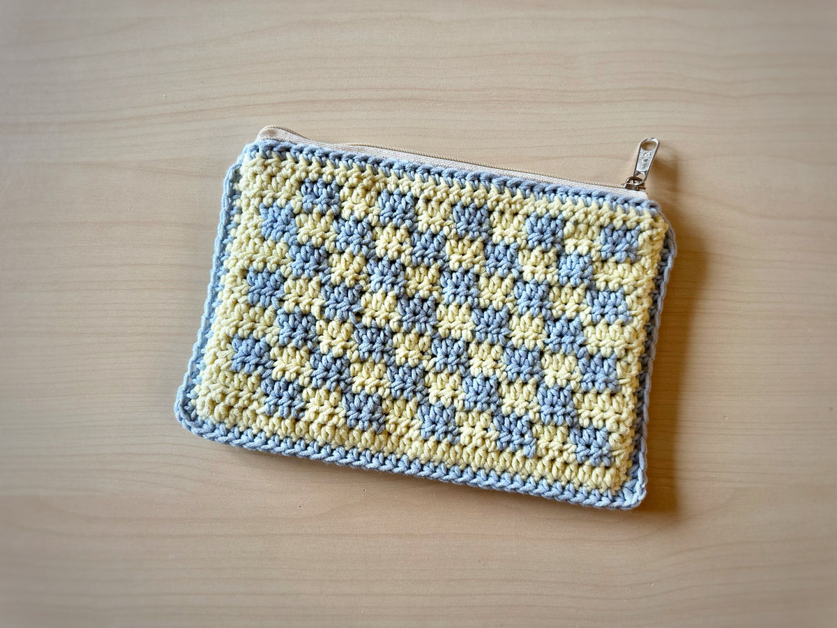 Two Tone Checker Pouch